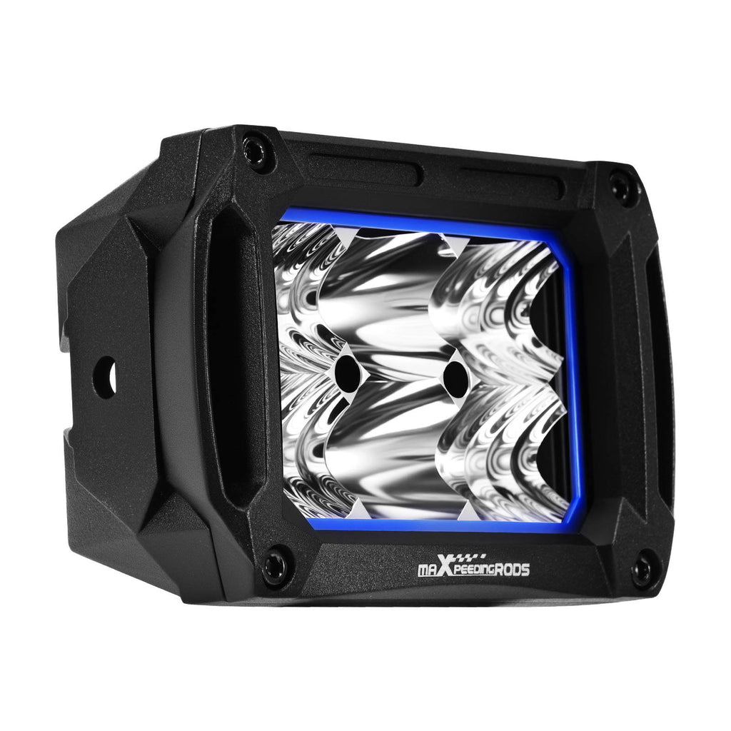 4.4in 60W LED Pod Work Lights Rectangular Spot Flood compatible for Jeep Wrangler Truck