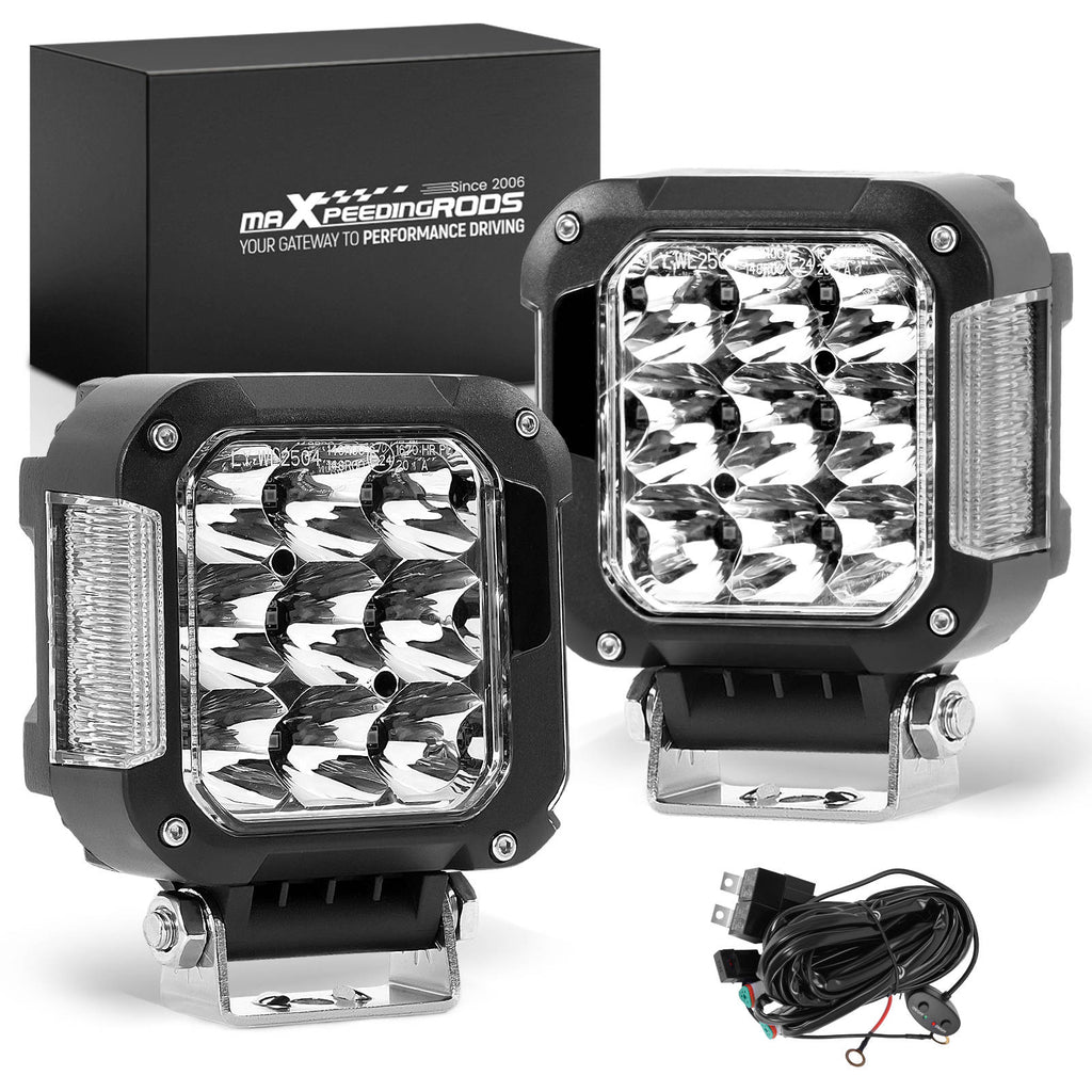 2X 4 Inch LED Work Cube Light Bar Pods fog Lamps for Pickup SUV UTV 4WD offroad