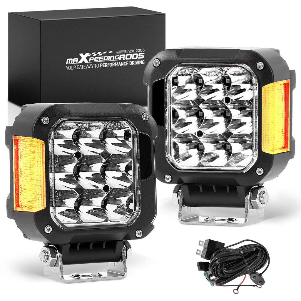 2X 4 Inch LED Work Cube Light Bar Pods fog Lamps for Pickup SUV UTV 4WD offroad