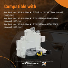 Last bildet i gallerivisningen, Door Lock Component Set compatible for Seat Leon 1P1 1P0839016 2005-2012 Right new