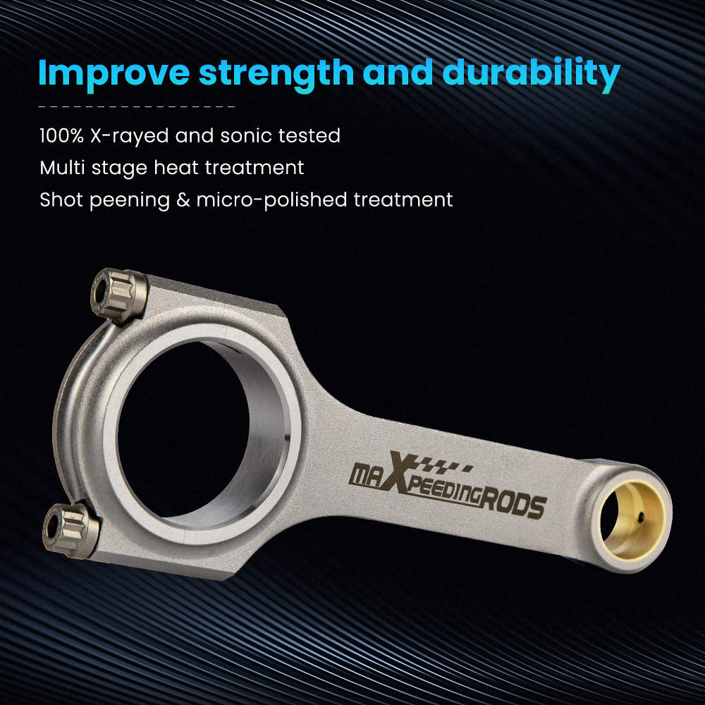 Connecting Rods compatible for Volvo 850 T5 C70 V70 2.3L 4340 Forged Steel H-Beam 139.5mm