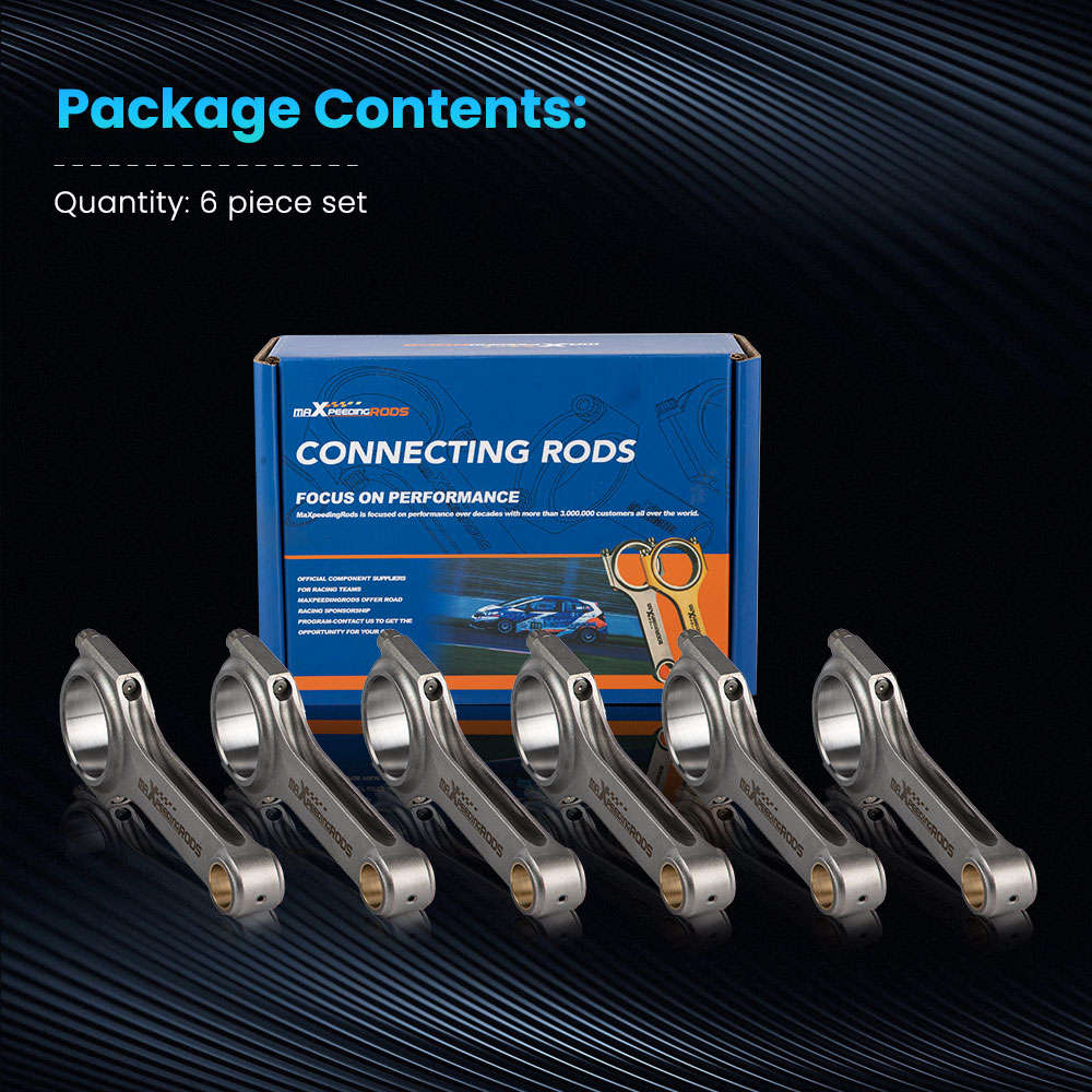 6 Pieces Connecting Rod Conrods compatible for Triumph TR6 Late 1300 GT6 4340 EN24 H-Beam