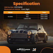 Ladda upp bild till gallerivisning, Front Left Post A PILLAR MOLDING Trim compatible for MINI R50 R52 R53 2000-2008 51137128157