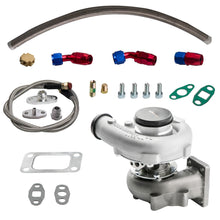 Ladda upp bild till gallerivisning, T3 T4 T04E Turbo 0.5 A/R 0.63 T04E met oil inlet Linefeed return lines