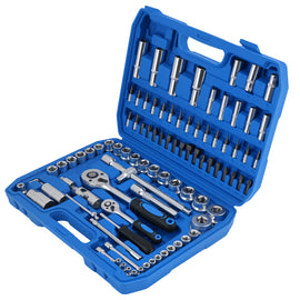 94-Stuk CRV Staal Socket Set 1/4 1/2 met Ratchet Star Hex Extension 4-32mm