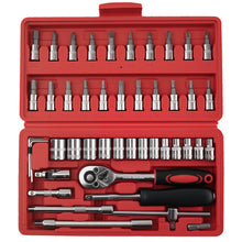 Lataa kuva Galleria-katseluun, 46-Stuk Gereedschap Set Ratchet Wrench met Universal Joint and Extensions