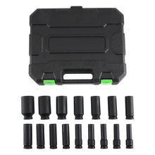 Indlæs billede til gallerivisning 16 1/2-inch Impact Sockets 10-32mm 6-Point Deep Metric Cr-V Phosphate