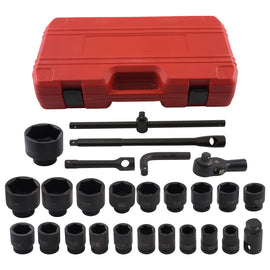 20-Stuk Impact Socket Set 6PT voor Mechanic Workshop 21-65mm 3/4 1 + Ratchet