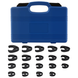 19x Crowfoot Spanner Socket Wrench Set External Square Drive 1/2 3/8