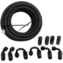 Indlæs billede til gallerivisning 6M 20FT AN6 AN-6 Nylon Staal Braided Oil Fuel Line Hose End Fitting Adapter Kit