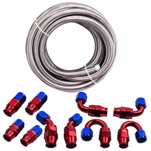 Ladda upp bild till gallerivisning, AN10 -10AN AN-10 20FT Roestvrij staal Braided Fuel Line Hose Swivel Fitting Kit
