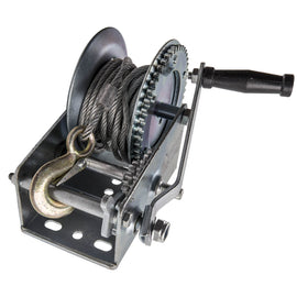 Manual Winch Hand Crank 1500 kg Staal Double Gear voor Boat Trailer 33 ft Cable