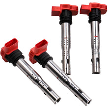 Ladda upp bild till gallerivisning, 4x Red Coil Pack Set geschikt voor AUDI R8 2.0 TFSI/ 2.0TSI A3/ geschikt voor Golf 5/ Leon 06E905115E