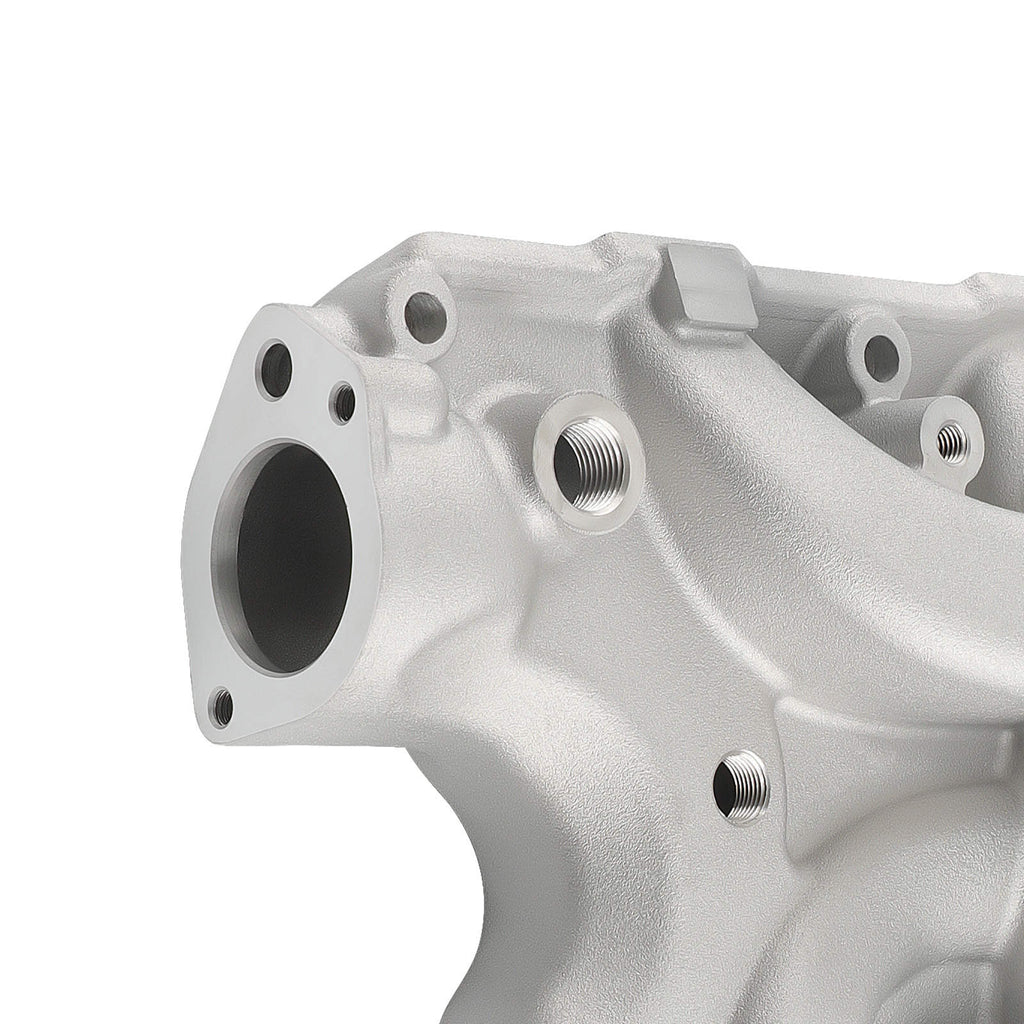 Dual Plane Satin Aluminum Intake Manifold compatible for Ford Small Block SBF 260 289 302