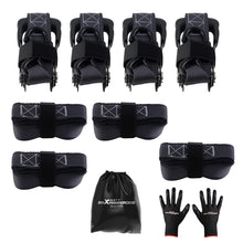 Last bildet i gallerivisningen, 4x Ratchet Tie Down Straps Truck 5208 lb 2.4m S-Hooks Black S-Hook Safety Clip