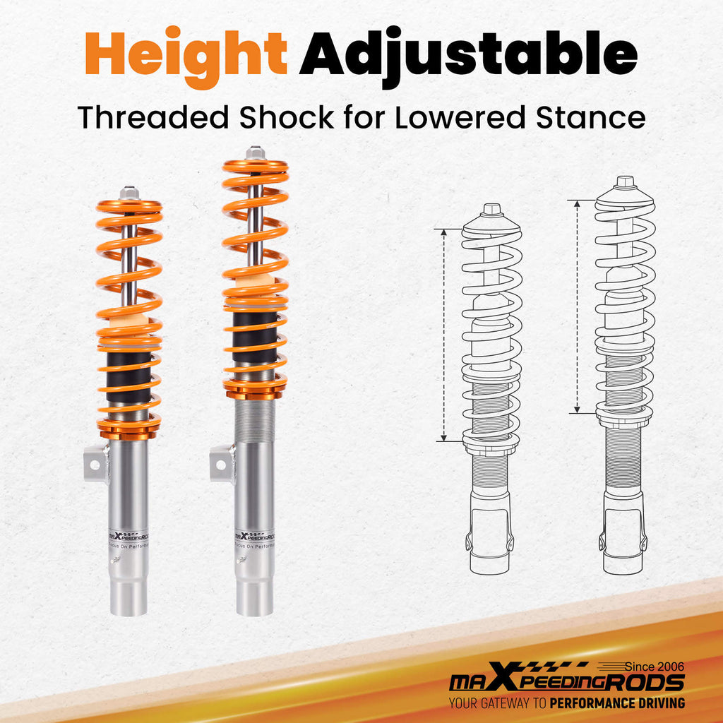Coilovers Kit compatible for BMW E46 Coupe Sedan Shocks Yellow