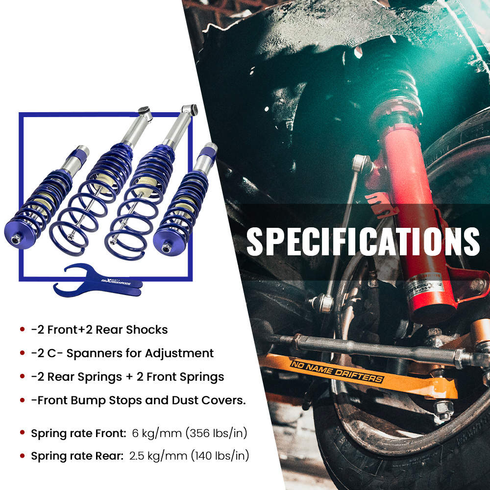 Coilovers Suspension Kit compatible for BMW E39 5 Series Saloon 1995-2003 525i 520d 528i
