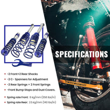 Last bildet i gallerivisningen, Coilovers Suspension Kit compatible for BMW E39 5 Series Saloon 1995-2003 525i 520d 528i