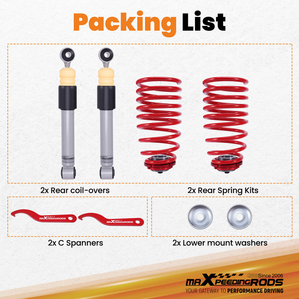 Maxpeedingrods Rear Adjustable Coilovers Lowering Coils compatible for Fiat 500 2007-2025