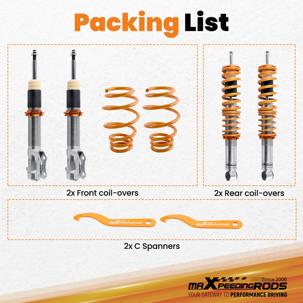 Coilover-kit geschikt för VW Polo 6N2, Seat Ibiza 3, Seat Cordoba (1993-2003) | Höjdjusterbara coilovers