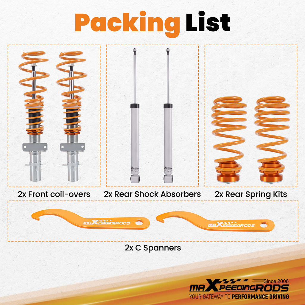 Street Coilover Suspension compatible for Vw Polo 9N Mk4 1.4 TDI 1.8 GTI 1.9 TDI 2002-2009