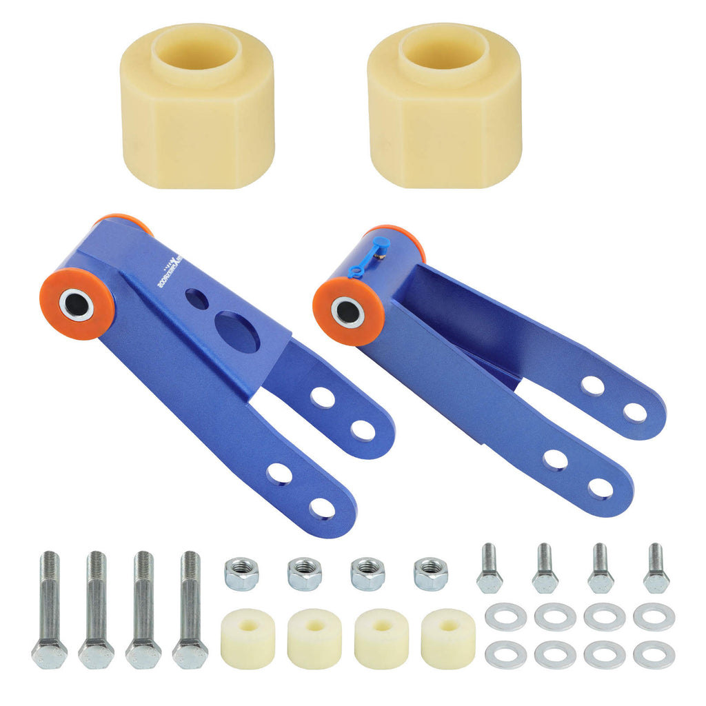 Höjningssats för 3" spiralfjäderdistanser fram + 2" schackel bak lämplig för Jeep Cherokee XJ 1984-2001
