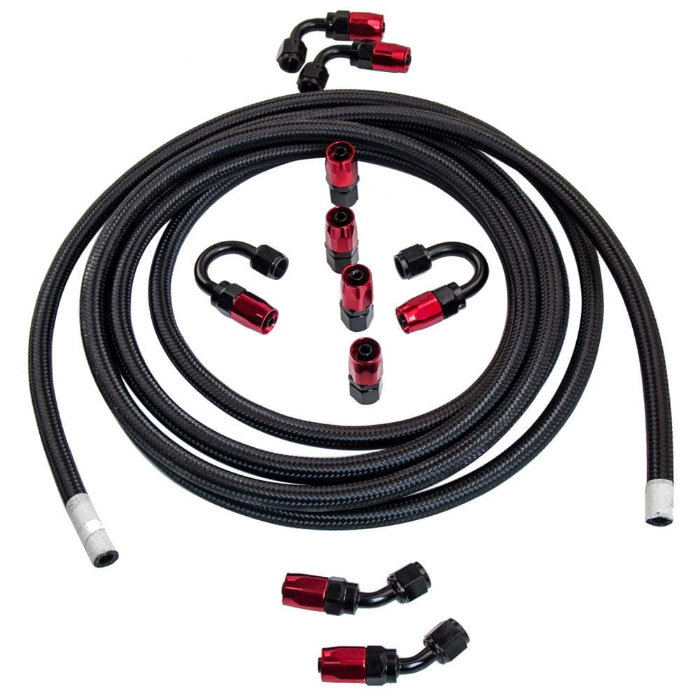 AN6 punottu polttoaine-/öljyletku 5 m (16,4 ft) 10 alumiiniliittimellä, push-lock, universaali