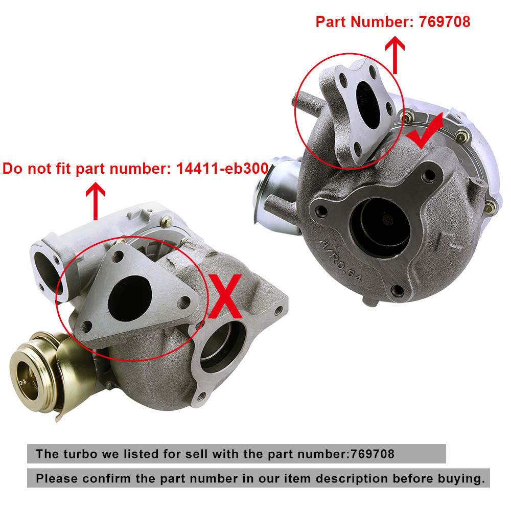 Turbo GT2056V egnet til Nissan Navara NP300 D40, Pathfinder III R51 2.5 dCi YD25DDTi 171 hk 2006+ | 769708-0001 14411-EB70A