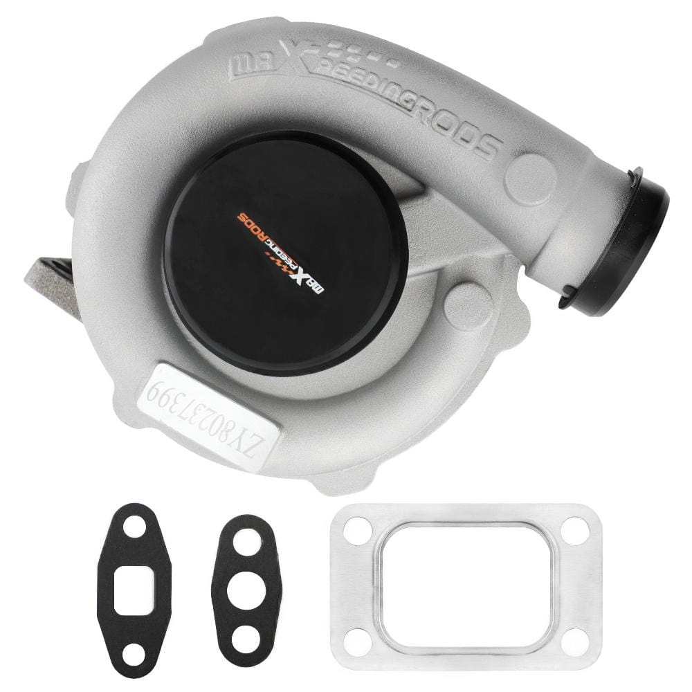 Universell turbo T3/T4 T04E A/R .63 oliekyld T3 5-bults downpipefläns för 2.5-3.5L 4/6-cylindrig upp till 400+ hk