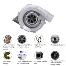 Last bildet i gallerivisningen, Universalturbo T3/T4 T04E med T3-flens og 5-bolts eksosflens