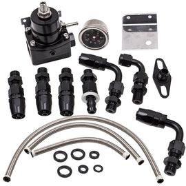Verstelbare Brandstofdrukregelaar Kit -6AN Fitting End Aluminium Set