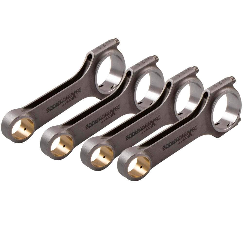 Smedede plejlstænger H-profil sæt à 4 passer til Ford X-Flow / Lotus Twin Cam BDA | 132,84 mm, ARP 2000-bolte