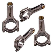 Last bildet i gallerivisningen, Smiet sett med 4 drivakselstenger i H-profil, egnet for Peugeot 405 / 309 GTI, Citroën BX 1.9 16V XU9J4 | 143 mm, ARP 2000-bolter