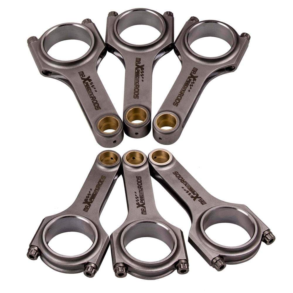 Smedede plejlstænger H-profil sæt à 6 passer til Toyota 1JZ-GTE 1JZ-GE (Supra JZA70, Mark II, Crown) | 125,25 mm, ARP 2000-bolte