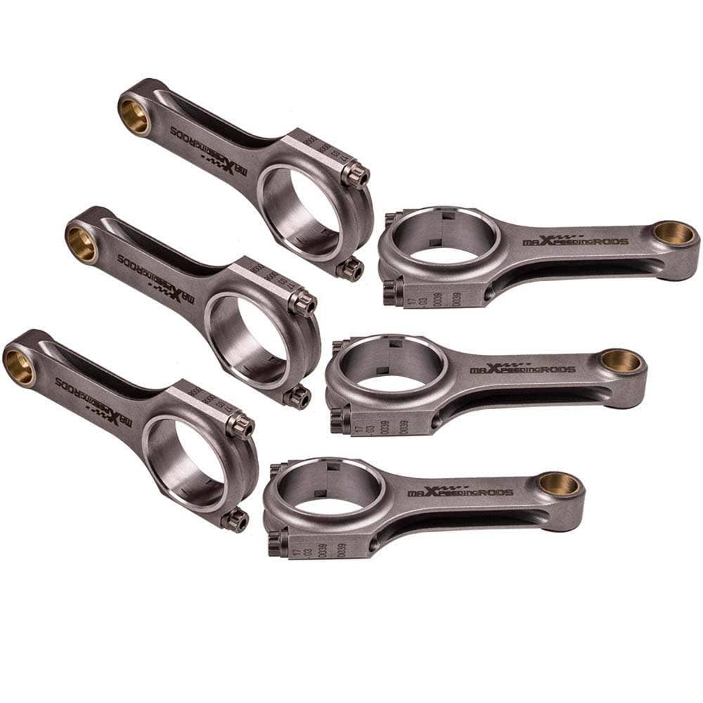 Smedede plejlstænger H-profil sæt à 6 passer til Toyota 1JZ-GTE 1JZ-GE (Supra JZA70, Mark II, Crown) | 125,25 mm, ARP 2000-bolte