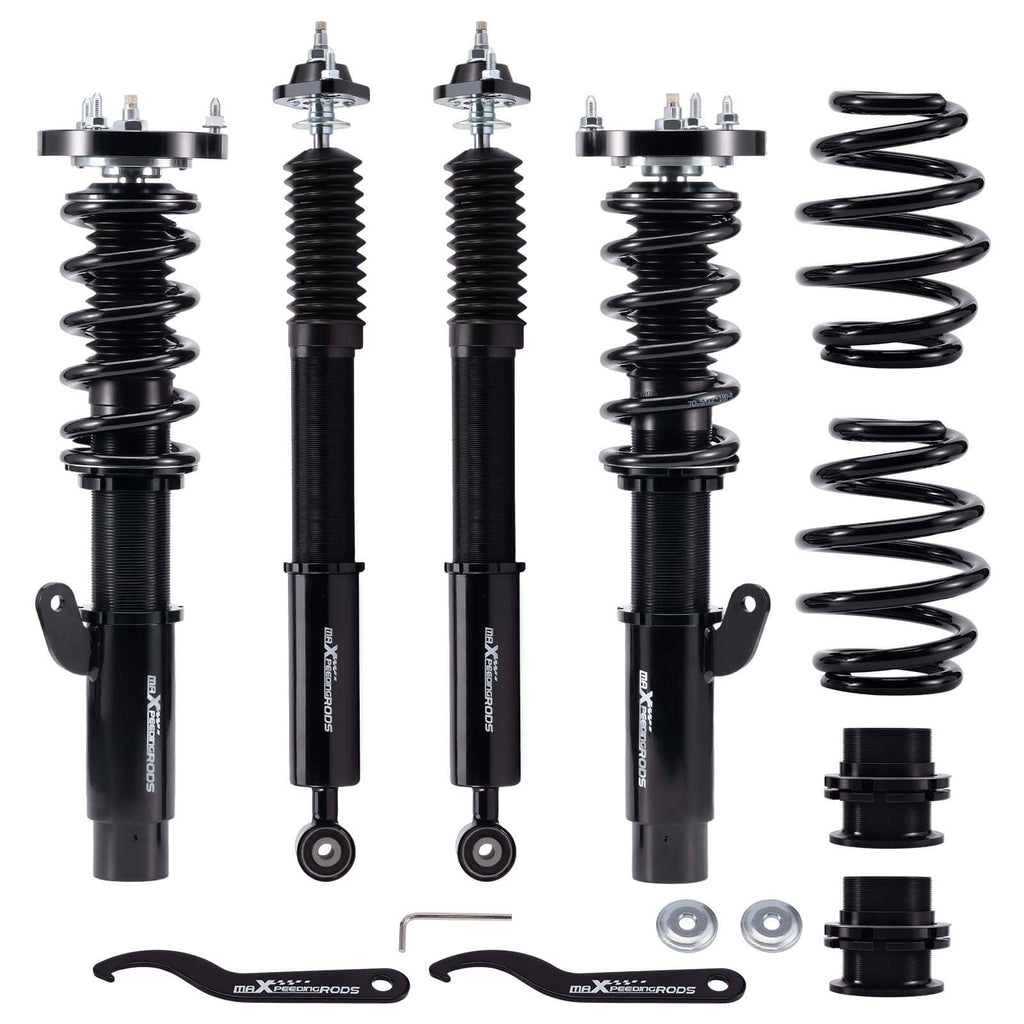 Coilover-alusta (kierrealusta), sopii malliin BMW 3-sarja E46 1998-2007 | Coilovers 24-portainen säädettävä vaimennus, madallus 1-3 tuumaa