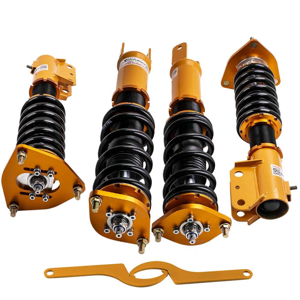 Coilovers lämpliga för Mitsubishi Lancer Evolution 7, 8, 9 (CT9A) 2001-2007 | Coilovers 24-stegs justerbar dämpning, inkl. camberplattor