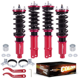 Schroefset geschikt voor Honda Civic CR-X EG 1988-1995 dempingsverstelbaar rood