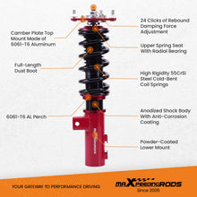 Ladda upp bild till gallerivisning, Coilover-sats lämplig för Hyundai Veloster FS 2012-2016 | Coilovers 24-vägs justerbar dämpning, sänkning 25-75 mm, inkl. camberplattor