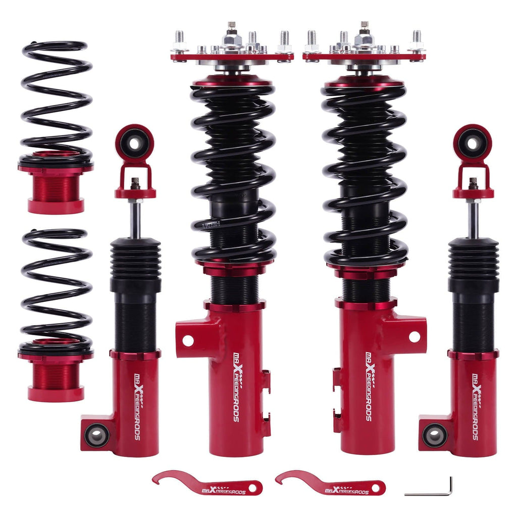 Coilover-sats lämplig för Hyundai Veloster FS 2012-2016 | Coilovers 24-vägs justerbar dämpning, sänkning 25-75 mm, inkl. camberplattor