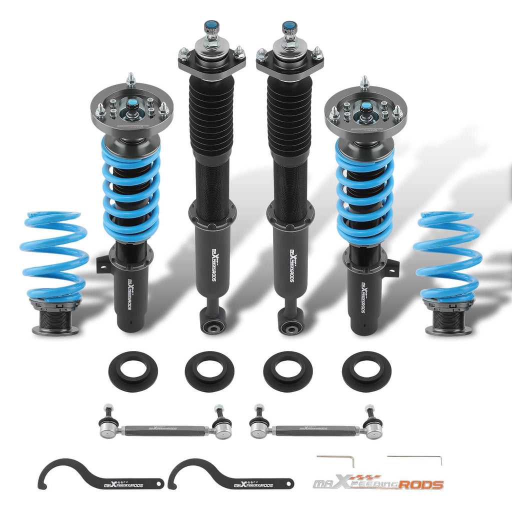 Maxpeedingrods T6 coilovers passar till BMW M3 E46 coupé och cabriolet 2001-2006 | 24-stegs justerbara coilovers, sänkning 25-75 mm