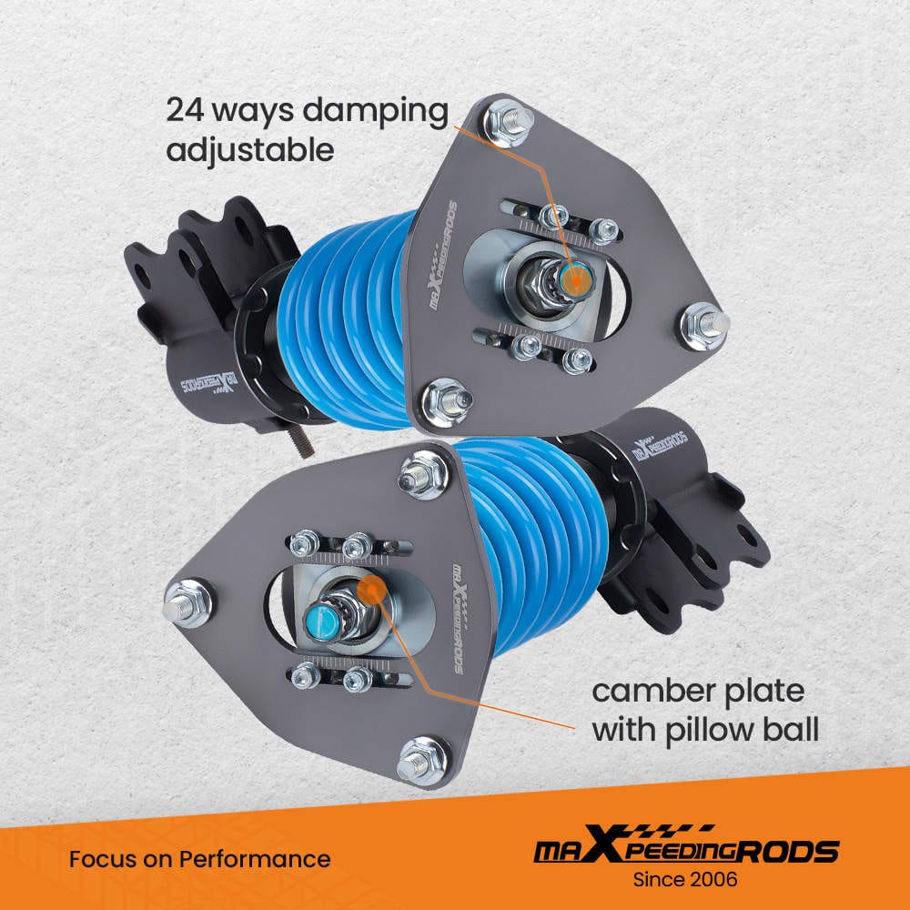Maxpeedingrods T6 coilovers, passer til Subaru Impreza WRX GH GR GE GV (2008-2014) | 24 trins justerbare coilovers, inkl. camberplader