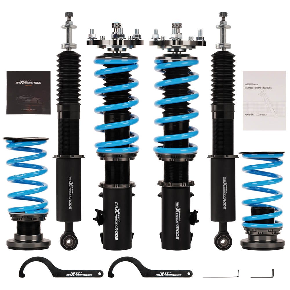 Gevindundervogn (coilovers) sæt med 4 stk. egnet til Subaru Forester SF 2.0 AWD, 2.0 S Turbo 1998-2002 | for 9 kg/mm bag 7 kg/mm