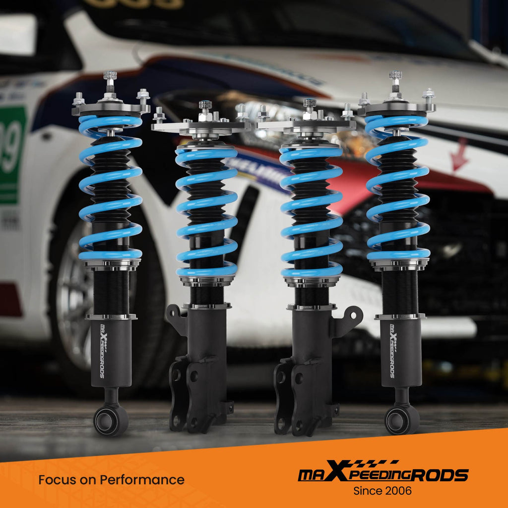 Maxpeedingrods T6 coilovers (gängade stötdämpare) passar till Mitsubishi Eclipse 3 D52A D53A 2000-2005 | 24-stegs justerbara coilovers, höjdjusterbara