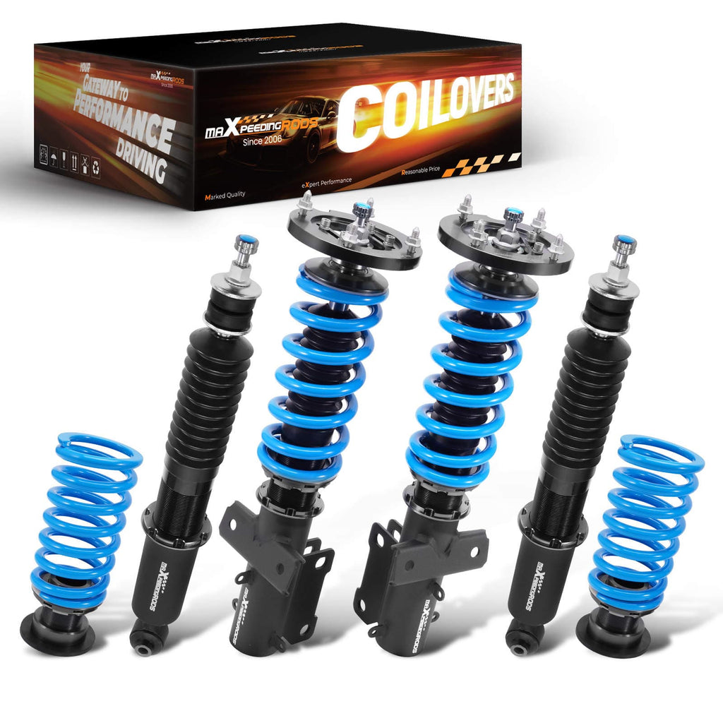 Maxpeedingrods T6 coilover-alusta (kierrealusta) sopii malliin Ford Mustang S197 (mukaan lukien GT) 2005-2014 | 24-portaisesti säädettävä coilovers, madallus 25-75 mm