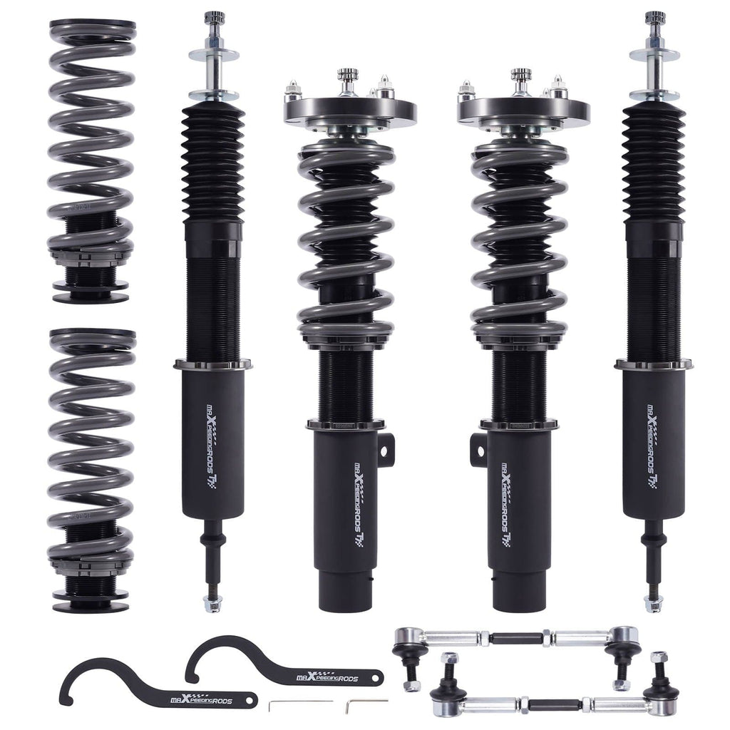 Maxpeedingrods T7 coilovers (gängade stötdämpare) passar till BMW 3-serie E90 E91 E92 E93 2004-2013 | 24-stegs justerbara coilovers, sänkning 25-75 mm