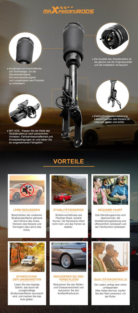 Luchtvering veerpoot voor geschikt voor Mercedes ML W164 GL X164 ADS 1643204413