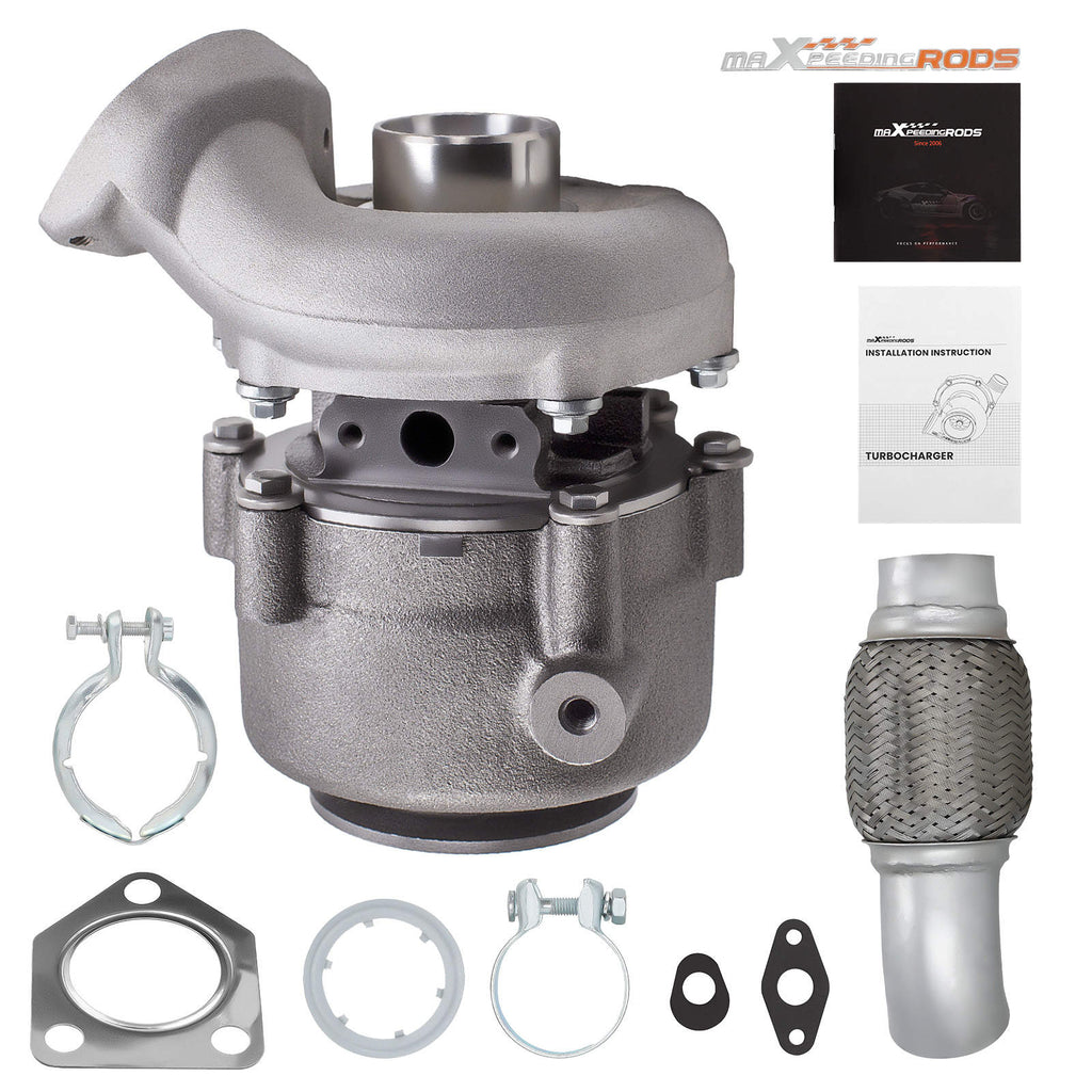 Turbo TF035HL + avgasreparationsrör lämplig för BMW 120d E87, 320d E90 E91 M47TU2D20 120 kW 2003-2007 | 49135-05610 11657795499