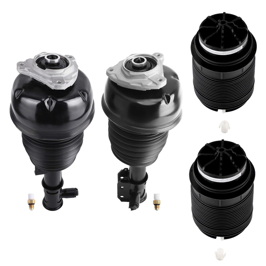 2x ilmajousitettu etujoustintuki + 2x ilmapussi taakse, sopii Mercedes E-sarja W212 S212 / CLS C218 4MATIC 2009-2016 | 2123201938 2123200725