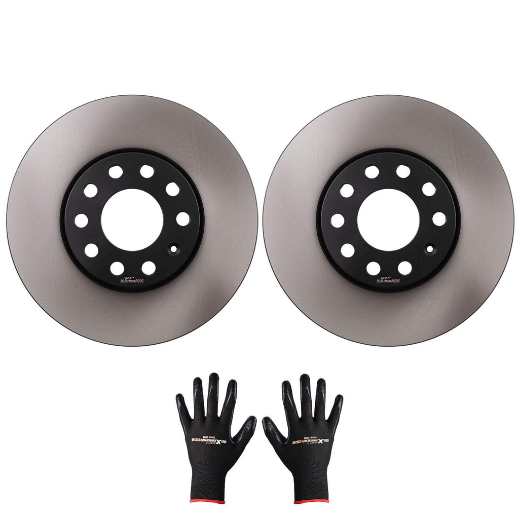 2 stk. bremseskiver egnet for Audi 100 A4 A6, Skoda Superb 1990-2013, svarte